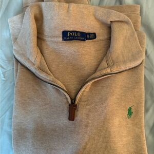 Ralph Lauren Men's Beige Zip-Up Sweater